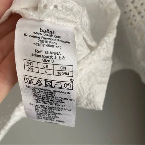 BA&SH Lace Blouse White Gianna Blouse - Picture 5 of 8